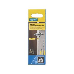 Blister van 10 stuks. metalen expansiepluggen ø13x52 schroeven m6x63 5