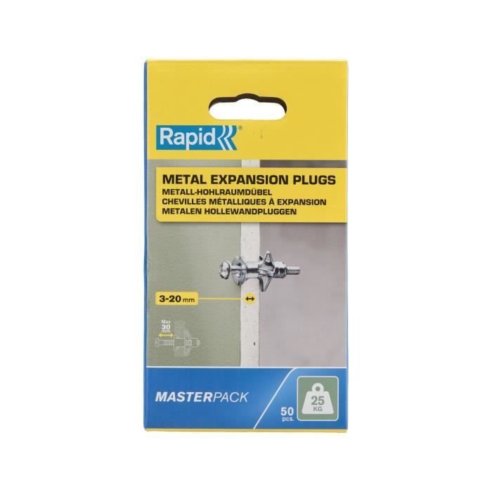 RAPID - Metall-Spreizdübel für Gipskartonplatten 320 mm | 50er-Pack |