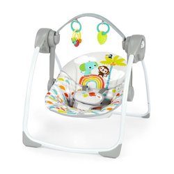 BRIGHT STARTS Tragbare Babyschaukel Playful Paradise, kompakt und auto