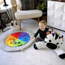 BABY EINSTEIN Zen s Activity Milestones play mat with wooden bar, mult