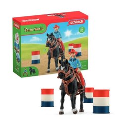 SCHLEICH - Cowgirl und Racing Fässer - 42576 - Farm World Sortiment