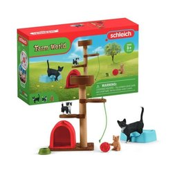 Coffret Aire de jeu pour chats adorables, figurines d animaux avec cha