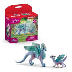 Figurines Dragon Fleuri avec son petit, Coffret Schleich 70592 Bayala,