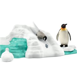 Figurines Famille pingouin sur la banquise, Schleich 42661 Wild Life, 