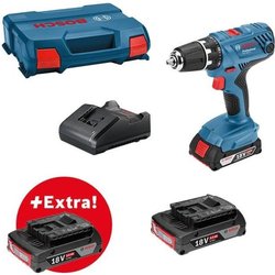 Bosch Professional GSR 18V-21 + 3 batterie GBA 18V 2.0AH + Caricatore 