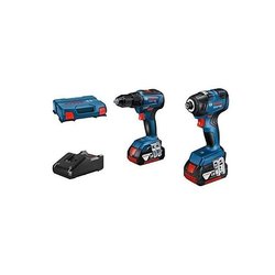 COMBO KIT 2 18V TOOLS: GDR 18V-200 + GSR 18V-55 + GBA 18V 2x4.0Ah + GA