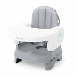 INGENUITY Deluxe Grijze Opvouwbare Verhoger, Draagbaar met Blad en Rie