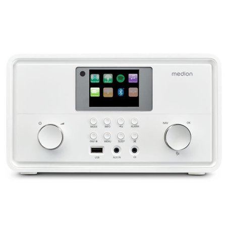 Internetradio - MEDION - DAB - Bluetooth - 2x10W RMS - Wit