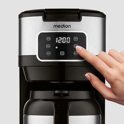 Digital Insulated Filter Coffee Maker - MEDION - 900W - 1.2L - Silver
