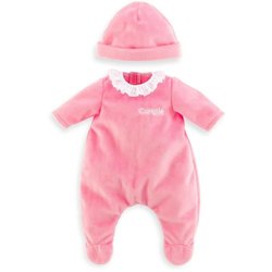 Roze pyjama en muts - COROLLE - Kleding - Voor 30 cm pop - Vanaf 18 ma