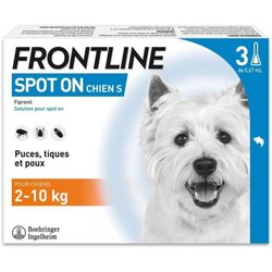 FRONTLINE 3 SPOT ON Pipetas Antiparasitarias para Perros - 2 a 10 kg -