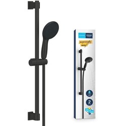 Set de ducha con rociador de 2 chorros, barra de 60 cm y flexo de 1,75