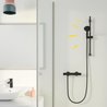 Shower set with 2 jets shower head, 60cm bar and 1.75m flexible hose -