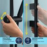 Shower set with 2 jets shower head, 60cm bar and 1.75m flexible hose -