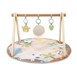 INGENUITY WonderWood Faltbare Baby-Spielmatte, rund mit Holz-Spielboge