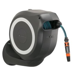 GARDENA Avvolgitubo automatico da parete RollUp M 20 m con bordo bianc