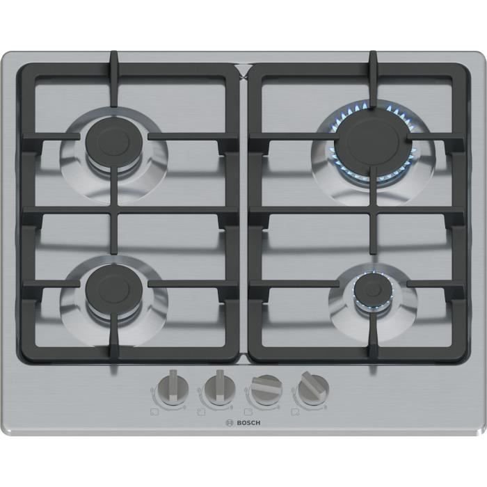 Table de cuisson a gaz - BOSCH Série 4 - 4 foyers - 52 x 58,2 x 4,5 cm