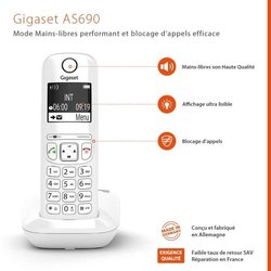 GIGASET Festnetztelefon AS690 Weiß