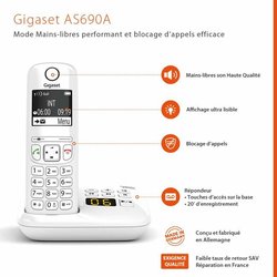 GIGASET vaste telefoon AS690 A Duo White