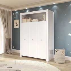 OLIVIA Komplettes Babyzimmer: Bett 70x140 cm + Kleiderschrank + Kommod