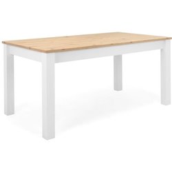 Table a manger extensible BERGEN - Décor chene artisan et blanc - Rall