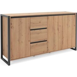 DENVER 3-türiges Sideboard mit 3 Schubladen - Craftsman Oak Dekor / An