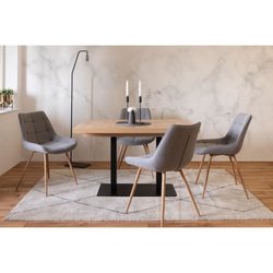Ausziehbarer Esstisch - ORLANDO - Artisan-Eiche / Schwarz - 6 bis 10 P