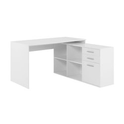 Londoner Eckschreibtisch  Spanplatte  weißes Dekor  136 x 75 x 139 
