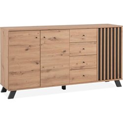 MEDAN Esszimmer-Sideboard  Dekor Artisan-Eiche und Anthrazit  3 Türe