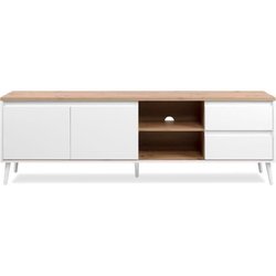 Linz 56A TV-Schrank  Weißes Dekor / Artisan-Eiche  Spanplatte  186 
