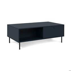 Table basse - CARACAS 55A - Bleu marine - 2 tiroirs, 2 niches - 110 x 