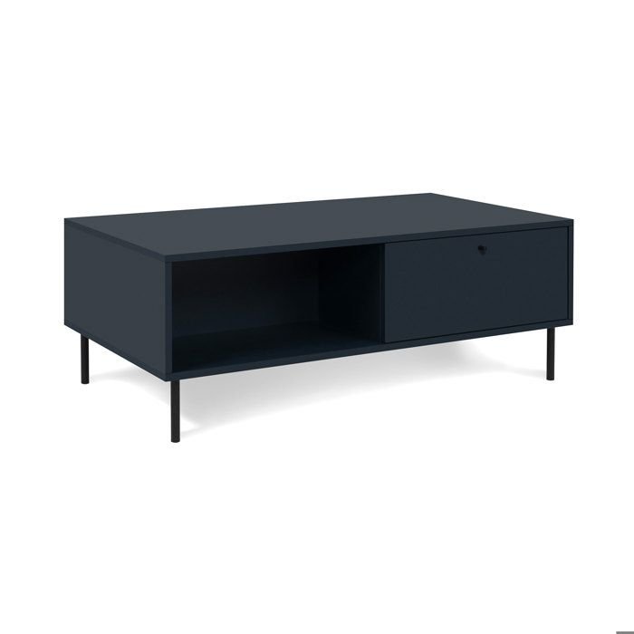 Table basse - CARACAS 55A - Bleu marine - 2 tiroirs, 2 niches - 110 x 