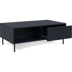 Table basse - CARACAS 55A - Bleu marine - 2 tiroirs, 2 niches - 110 x 