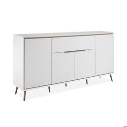 Sideboard - ARONA 51B - Weiß / Artisan Eiche - 4 Türen, 1 Schublade - 