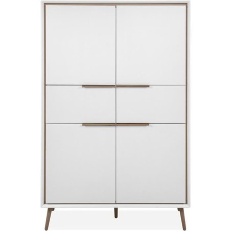 Hohes Sideboard - ARONA 53B - Weiß / Artisan Eiche - 4 Türen, 2 Schubl
