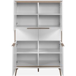 Hohes Sideboard - ARONA 53B - Weiß / Artisan Eiche - 4 Türen, 2 Schubl