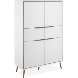 Hohes Sideboard - ARONA 53B - Weiß / Artisan Eiche - 4 Türen, 2 Schubl