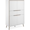 Hohes Sideboard - ARONA 53B - Weiß / Artisan Eiche - 4 Türen, 2 Schubl