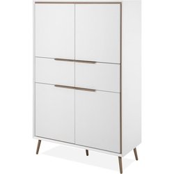 Hohes Sideboard - ARONA 53B - Weiß / Artisan Eiche - 4 Türen, 2 Schubl
