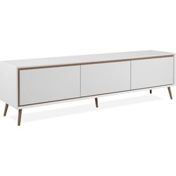 TV-Schrank - ARONA - Weiß / Artisan-Eiche - 3 Blätter - 175 x 50 x 38 
