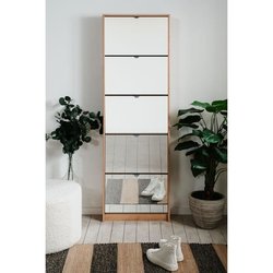 Schuhschrank - KOBLENZ - Handgefertigte Eiche - 58 x 177 x 17 cm - 5 T