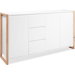 Buffet - DENVER - Artisan Eiche / Weiß - 3 Türen - 3 Schubladen - 160 