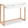 Escritorio consola - DENVER - Roble Artisan / Blanco - 2 cajones - 100