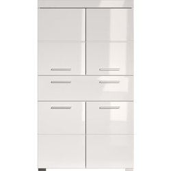 AMANDA Doppelsäule  4 Türen + 1 Schublade  L73 x T31 x H130 cm  Wei
