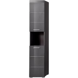 Colonne de salle de bain - 2 portes & 1 niche - Gris - L37 x P31 x H19