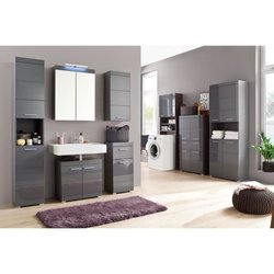 AMANDA Waschmaschinenschrank  2 Türen  L63 x T24 x H187 cm  Grau  