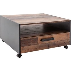 Mesa de centro cuadrada - Tablero de partículas - Madera envejecida y 