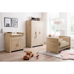 Chambre bébé Trio : Lit 70 x 140 cm + Commode a langer + Armoire AHOI 
