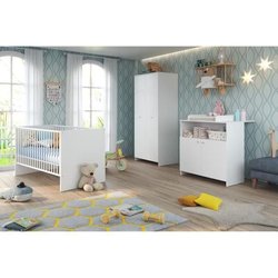 NIKO Komplettes Babyzimmer: Bett 70 * 140 cm + Kommode + Kleiderschran