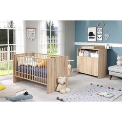 Chambre bébé duo NIKO - Lit 70x140 cm + Commode a langer 2 portes - Dé
